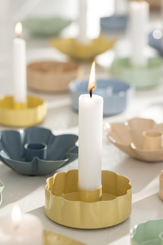 Bougeoir bord ondulé paille de blé