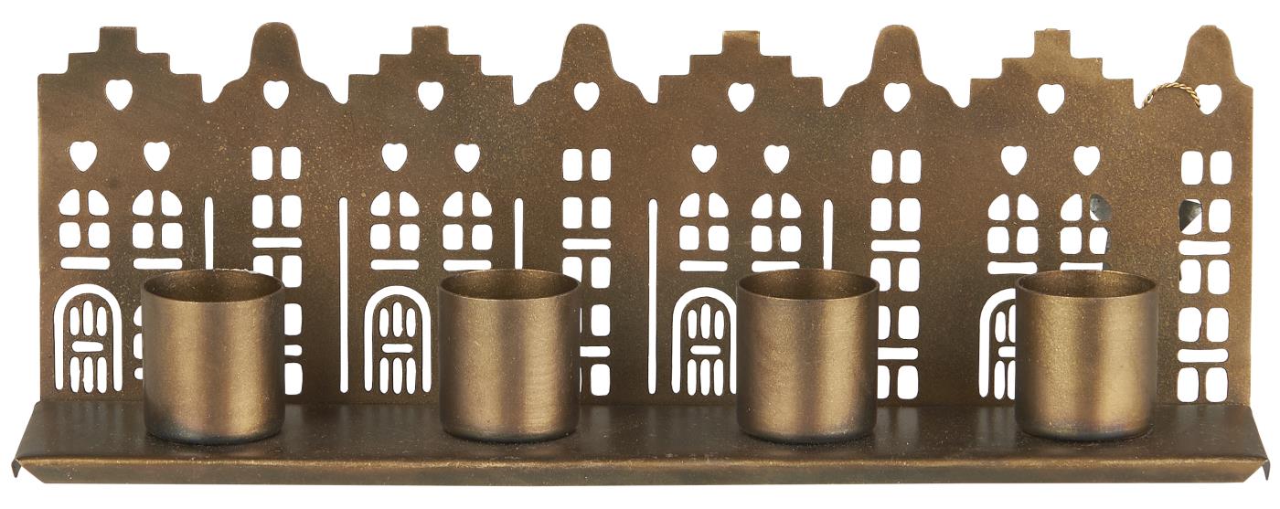 Bougeoir f/4 x 2,2 cm bougies façades de maison