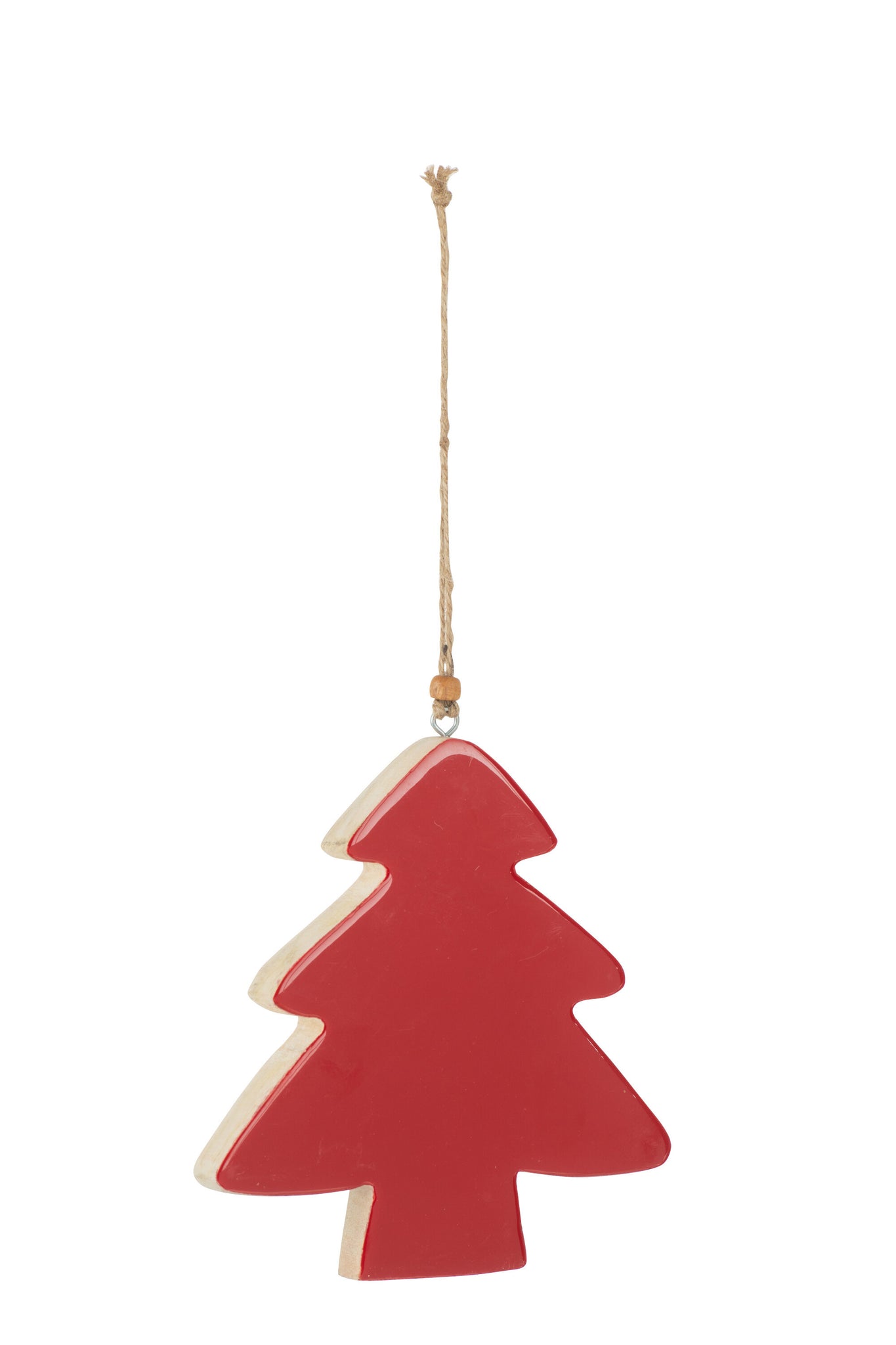 Sapin Noel A Suspendre Bois Manguier Rouge