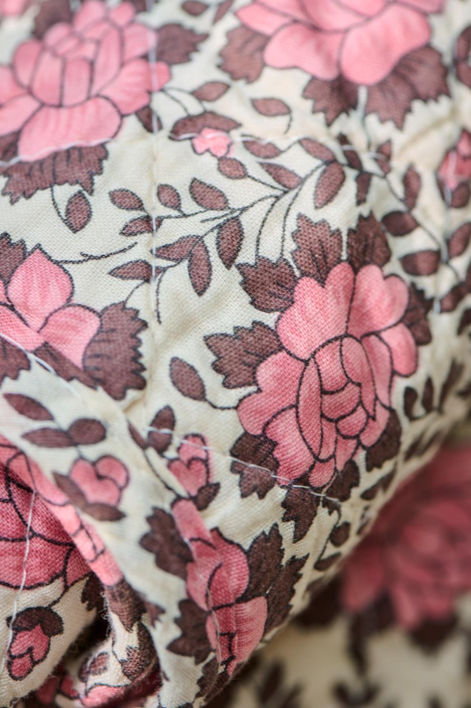 Plaid fleurs roses