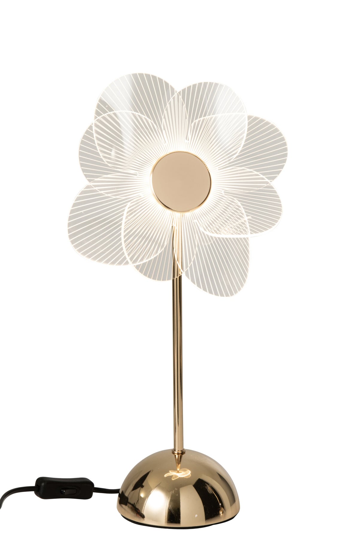 Lampe De Table Fleur Matel Doré S