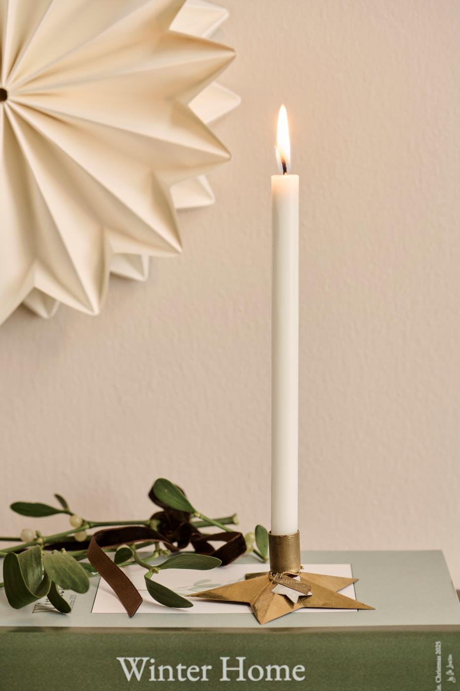 Bougeoir étoile métal doré