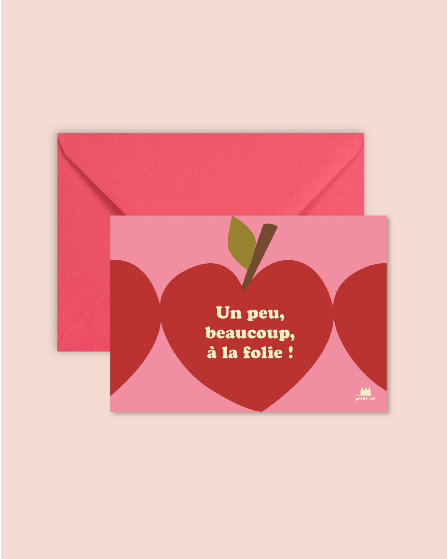 Carte "Love" : Un peu, beaucoup, à la folie (avec enveloppe)
