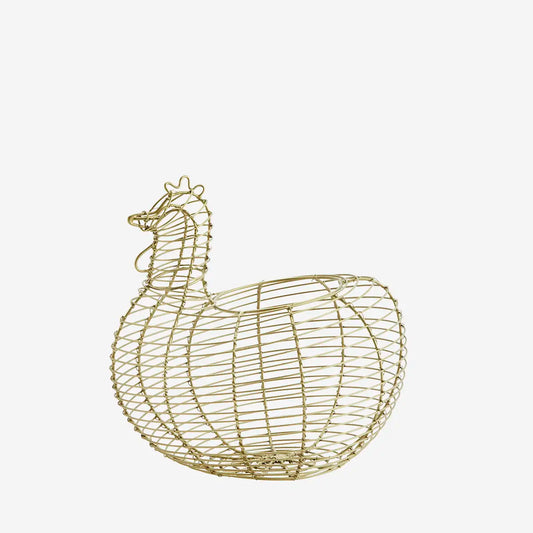 Porte oeufs poule laiton