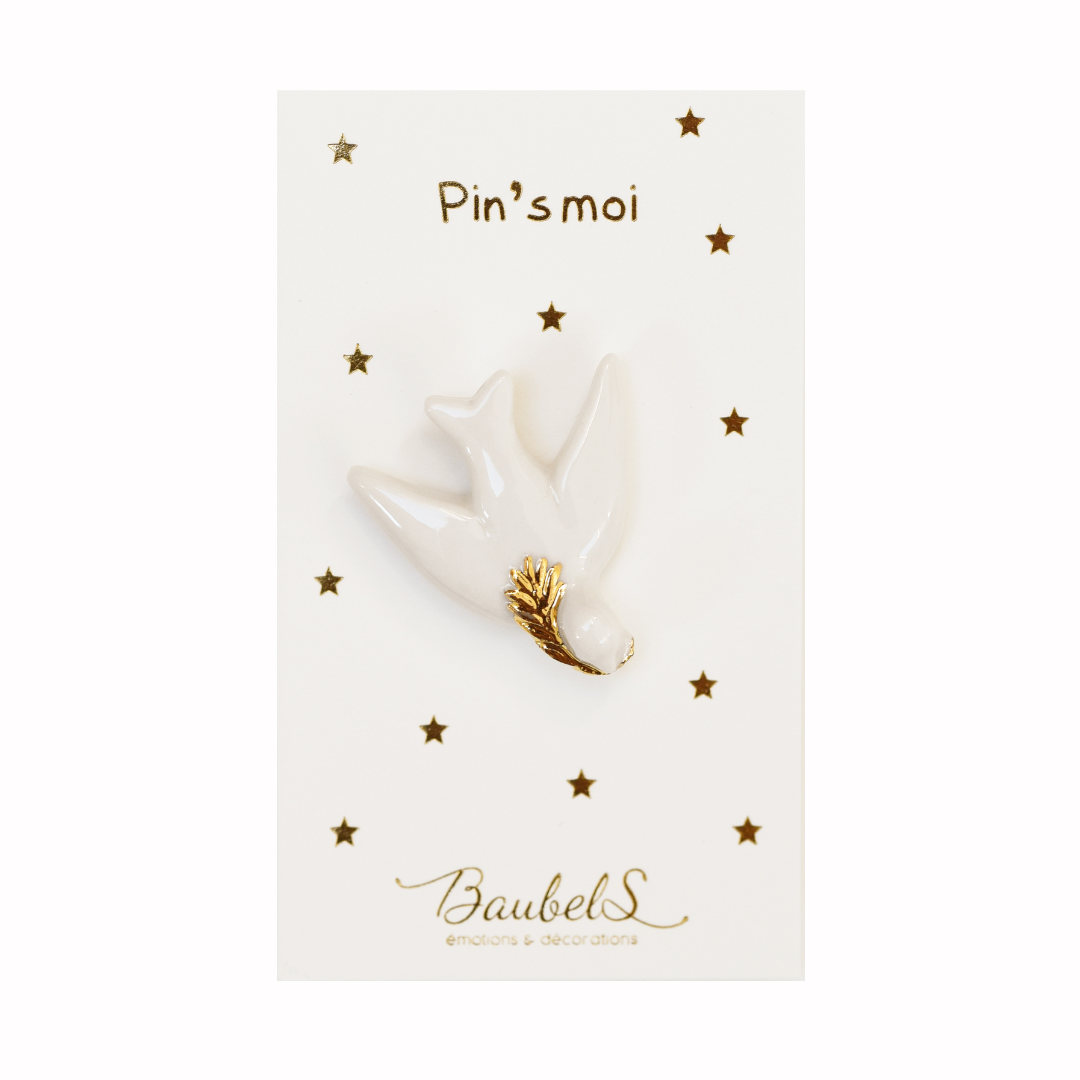 Pin's Colombe - en porcelaine