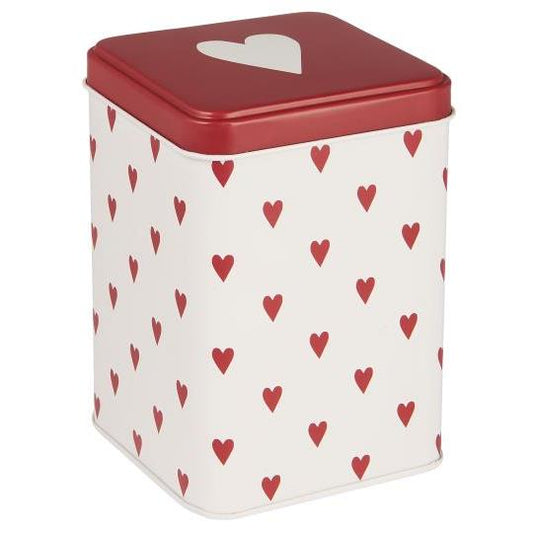 Boite métal coeur rouge