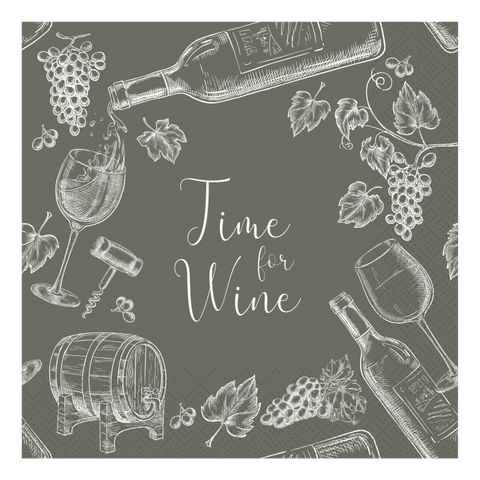 Serviette avec "time for wine"