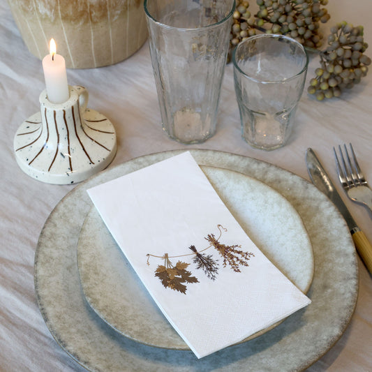 serviette fleurs séchées