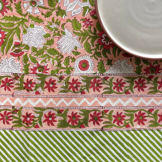 Nappe blockprint  Un jardin Ã  Lisbonne