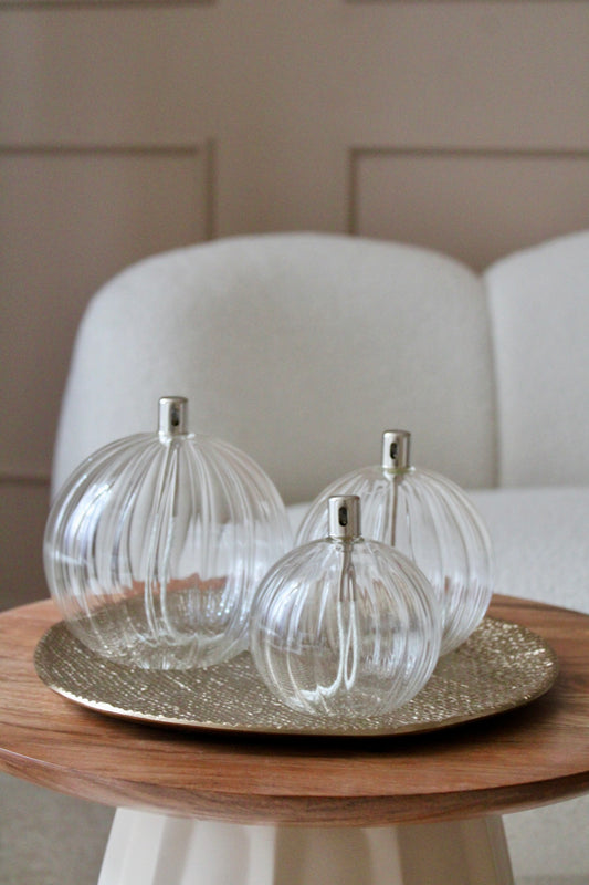 LAMPE A HUILE SPHERE STRIEE