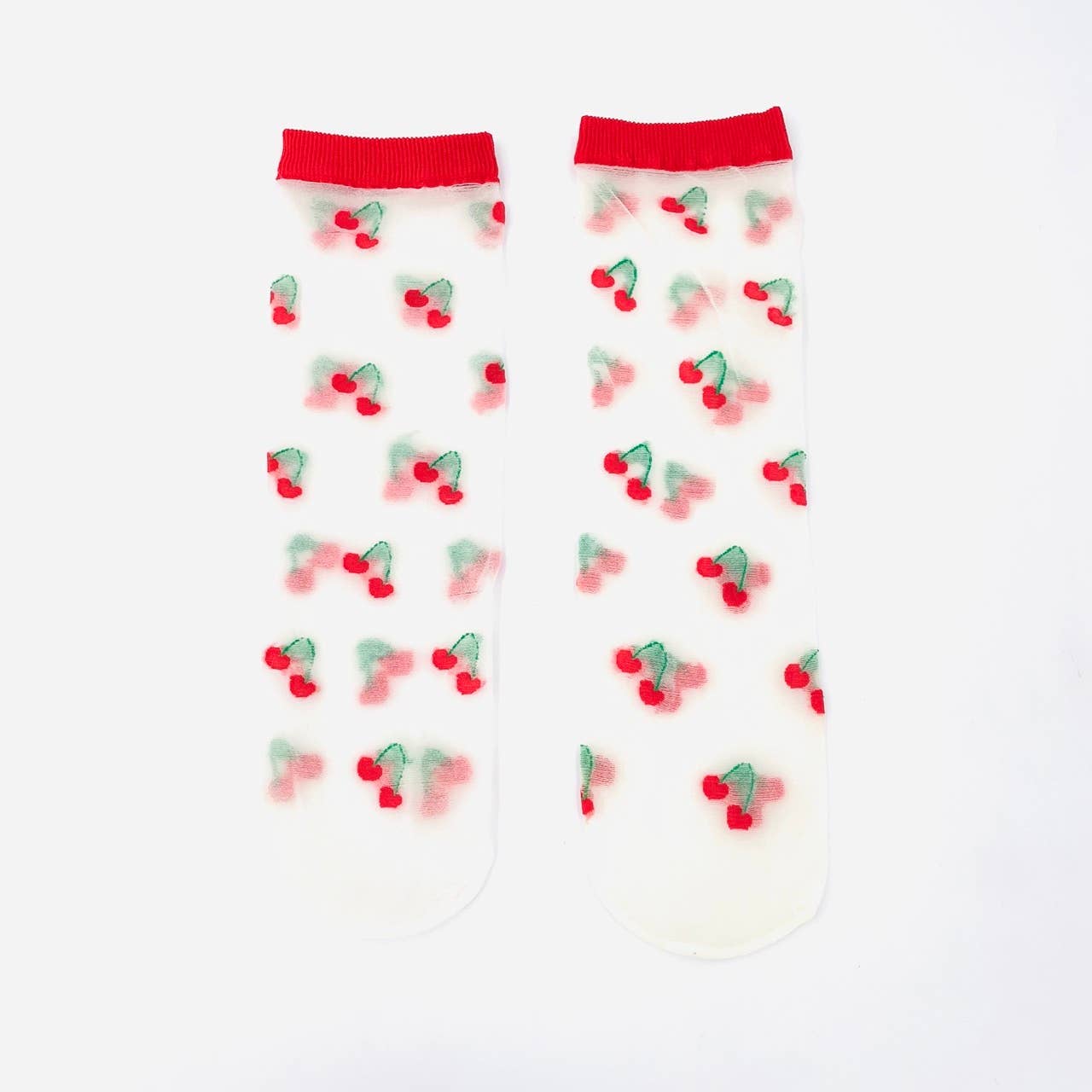 Clémence - Chaussettes fantaisie femme fruits - CERISES