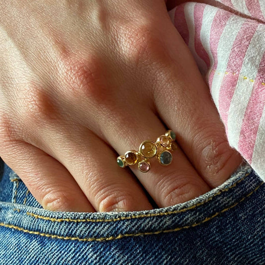 Bague Tourmaline multi couleur Bonheur (BAGLU70)