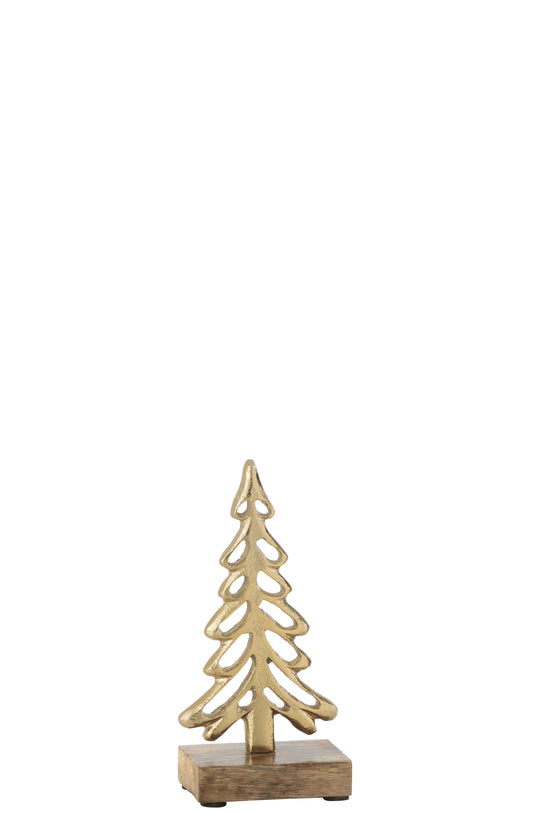 Arbre de Noel bois et or pm