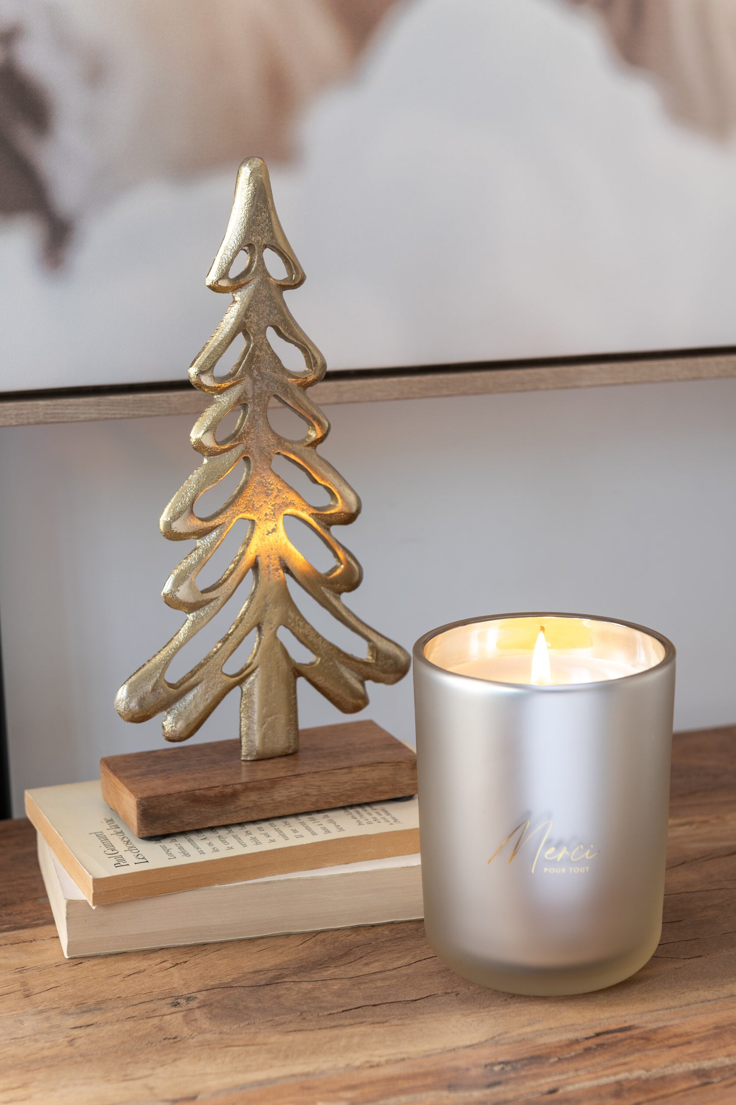 Arbre de Noel bois et or mm