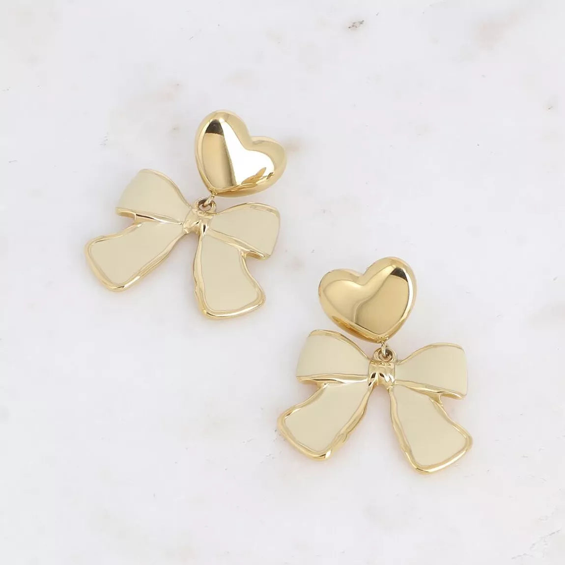 Boucles pendantes Thalia beige