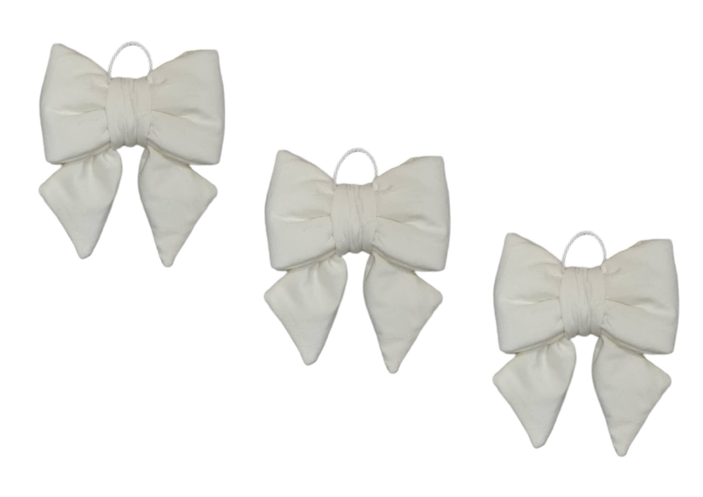 Ruban de Noël rembourré en velours, 14 x 15 cm: Beige