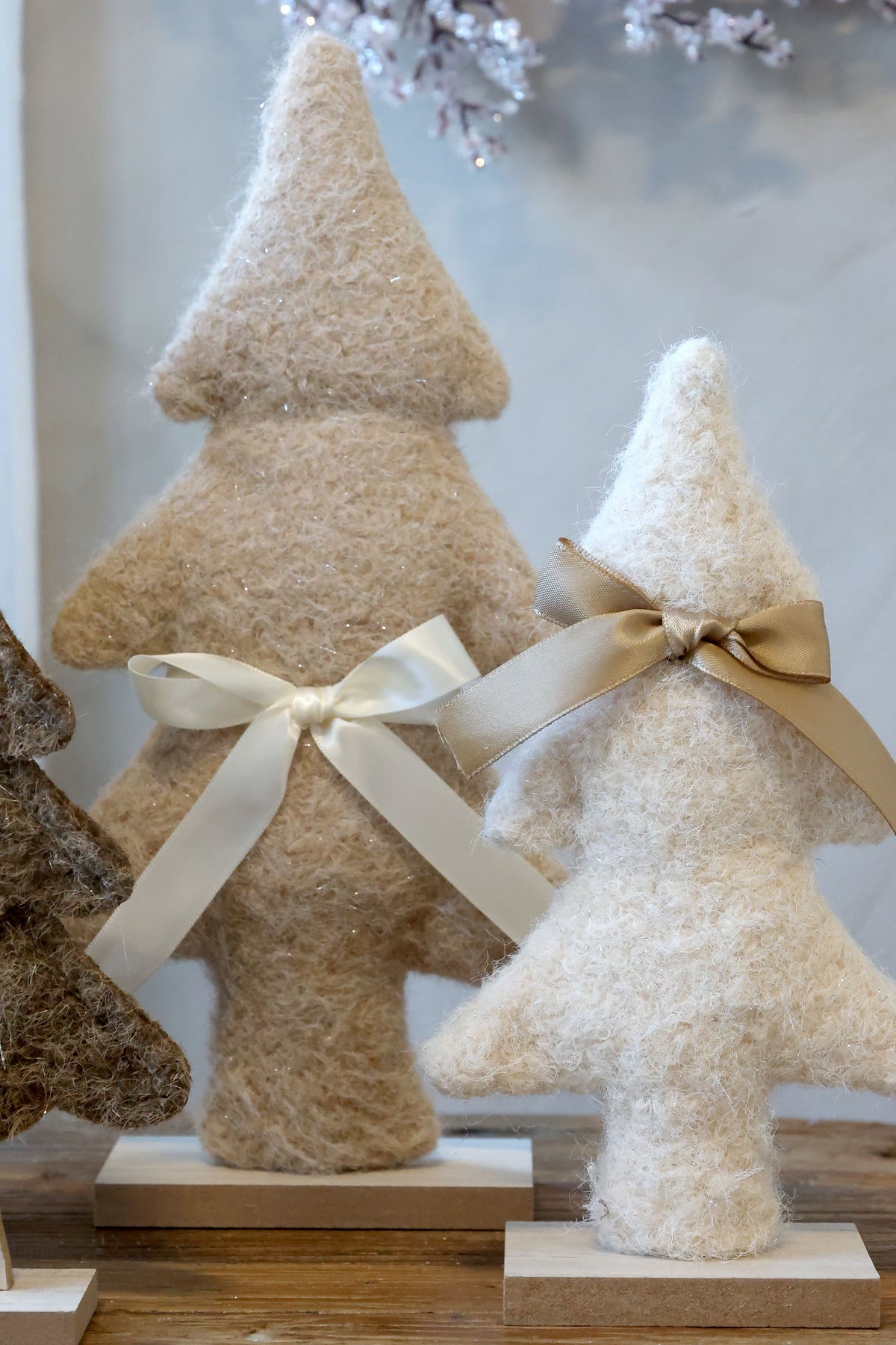 Sapin de Noël avec Nœud en feutrine set de 2