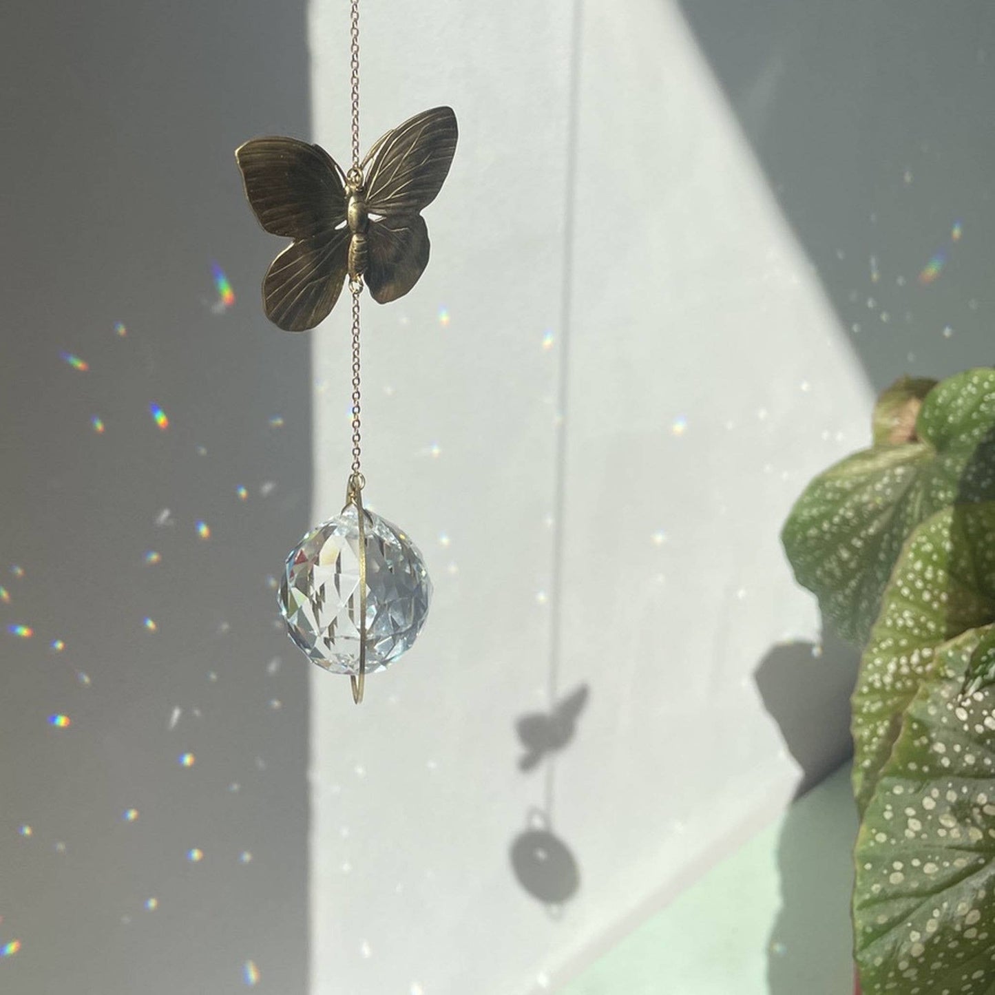 Attrape-soleil papillon en cristal pour fenêtre