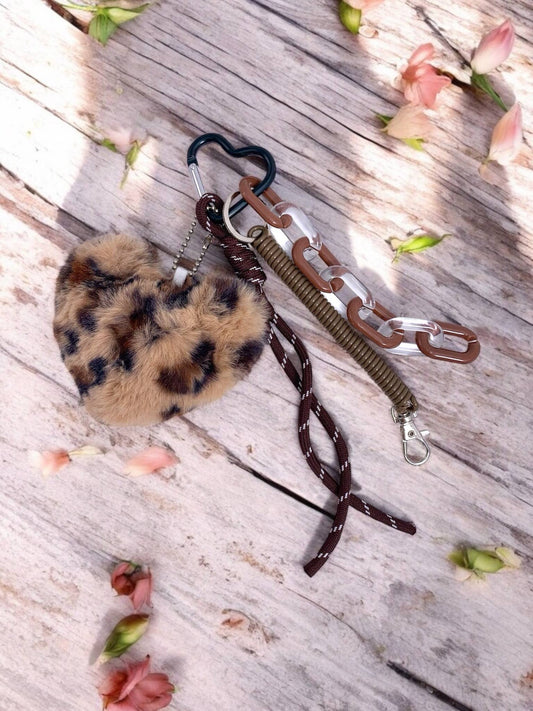 Bijou de sac et porte-clé Cœur léopard PC09