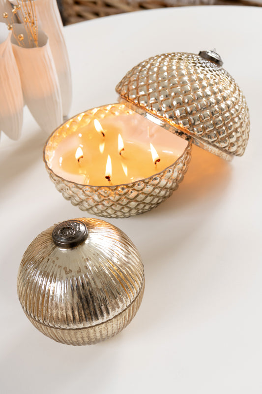 Bougie Parfumée Boule De Noël motifs losanges