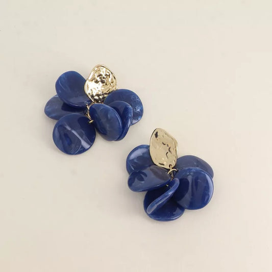 Boucles pétales bleu