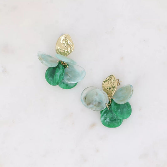 Boucles pétales vert d'eau