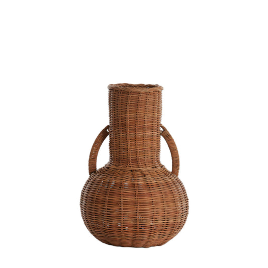 Vase déco NARINO rotin brun