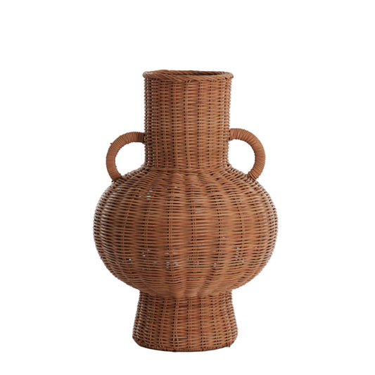Vase déco NEIVO rotin brun