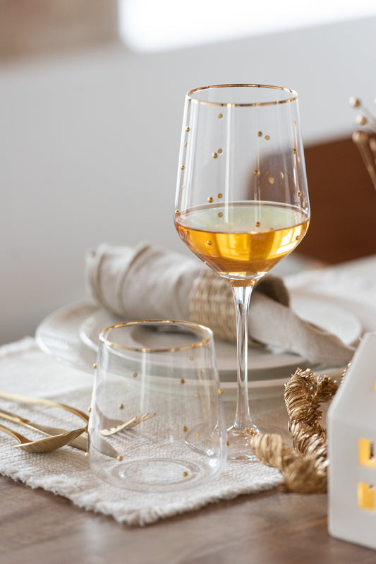 Verre Pois Verre Transparent/Doré