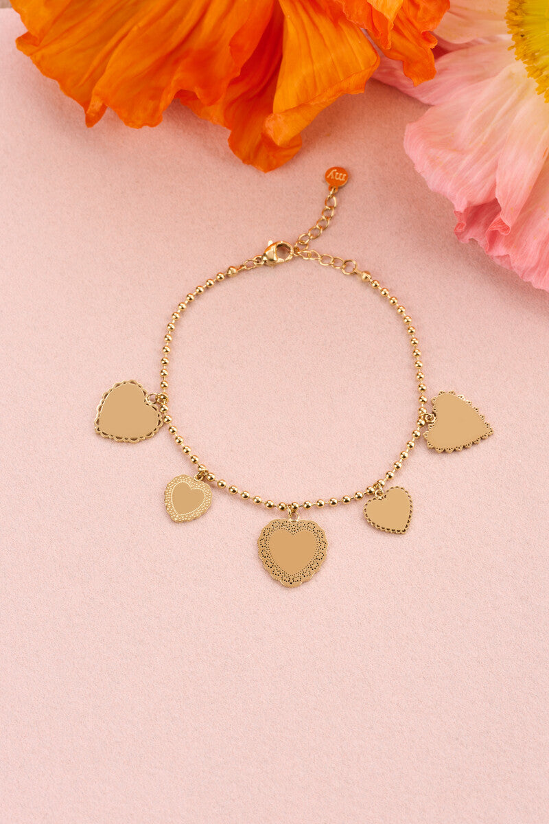 Bracelet Love avec cinq cœurs
