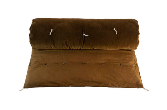 HOUSSE EDREDON - 85X200 - VELOURS - VIEIL OR