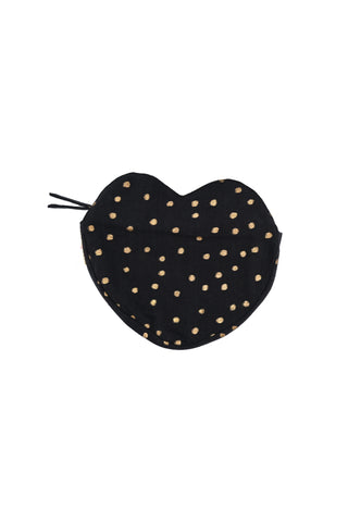 POCHETTE COEUR - DOTS - Carbone