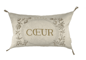 HOUSSE COUSSIN - 30x50 - ENLUMINURE COEUR - Lin