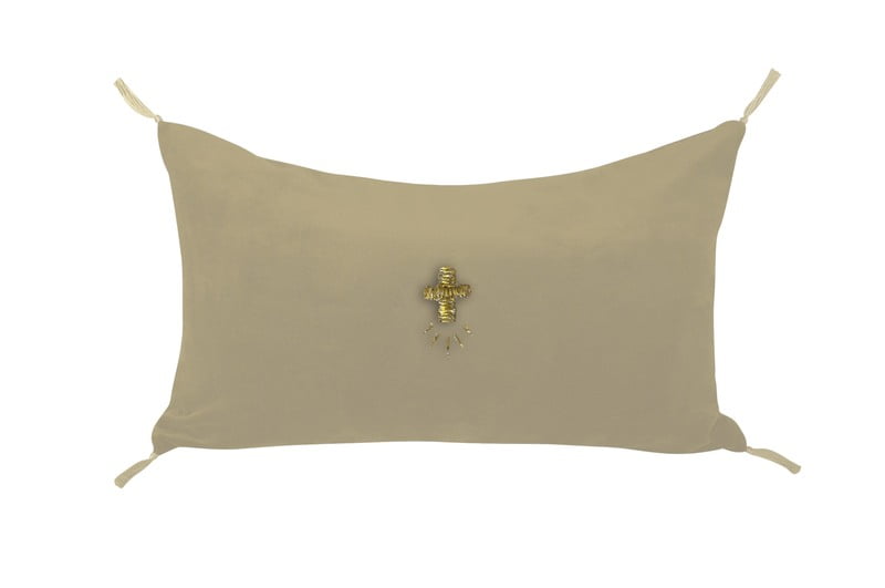 HOUSSE COUSSIN - 30x50 - VELOURS Croix - Lin