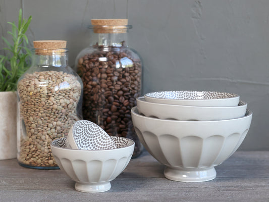 Set de 5 Bols café au lait avec motif