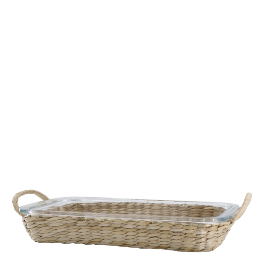 Plat avec panier en osier
