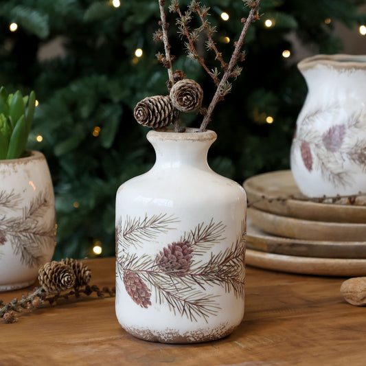 Vase avec motif de guirlande de sapin