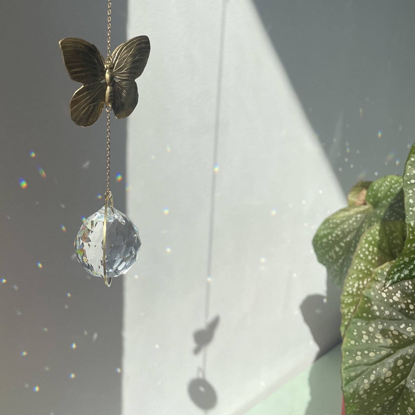 Attrape-soleil papillon en cristal pour fenêtre