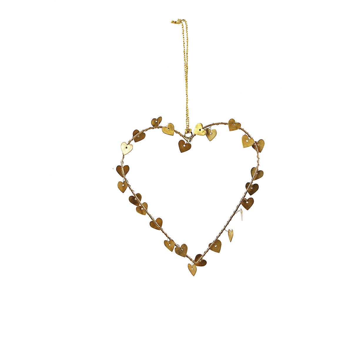 Coeur pampillles en laiton à suspendre, 15 cm