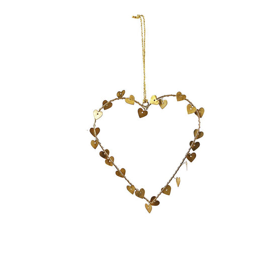 Coeur pampillles en laiton à suspendre, 15 cm