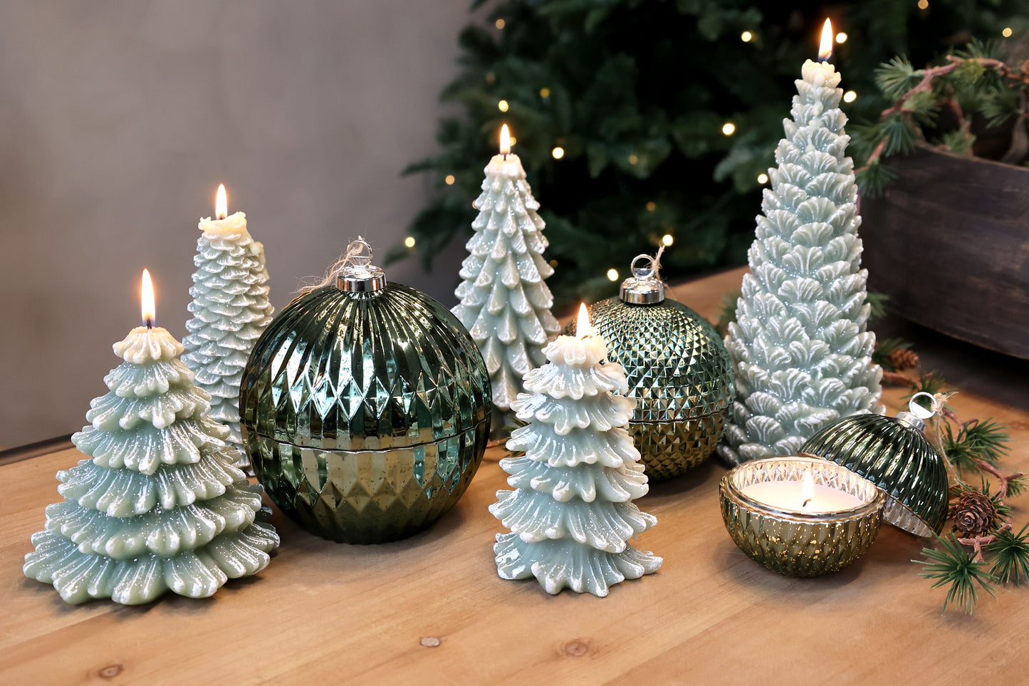 Bougie Boule de Noël avec motif