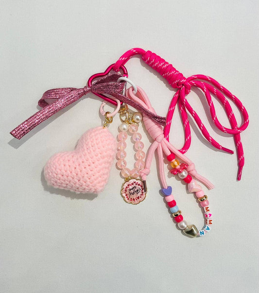 Porte-clés crochet cœur Mom