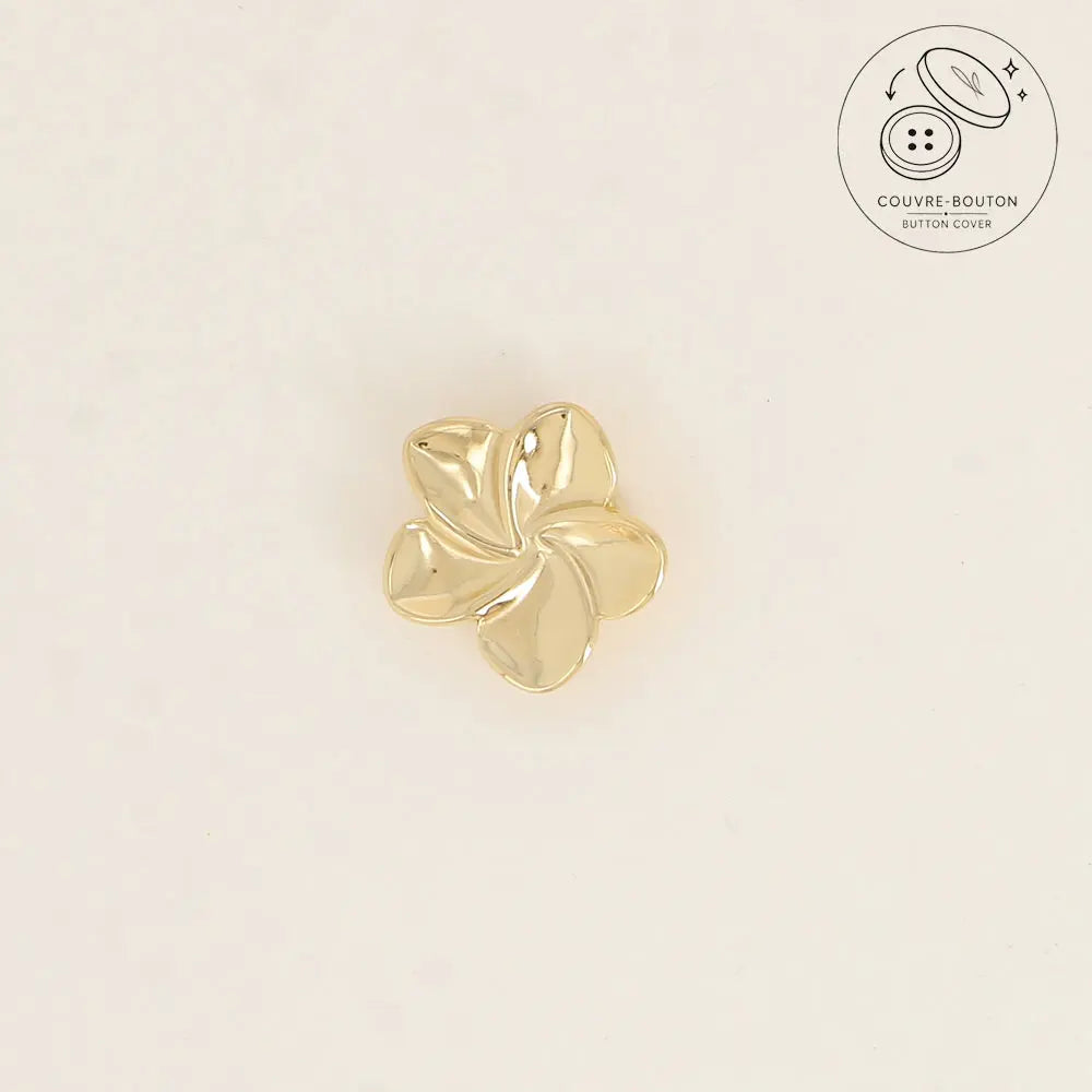 Couvre-bouton fleur en acier inoxydable