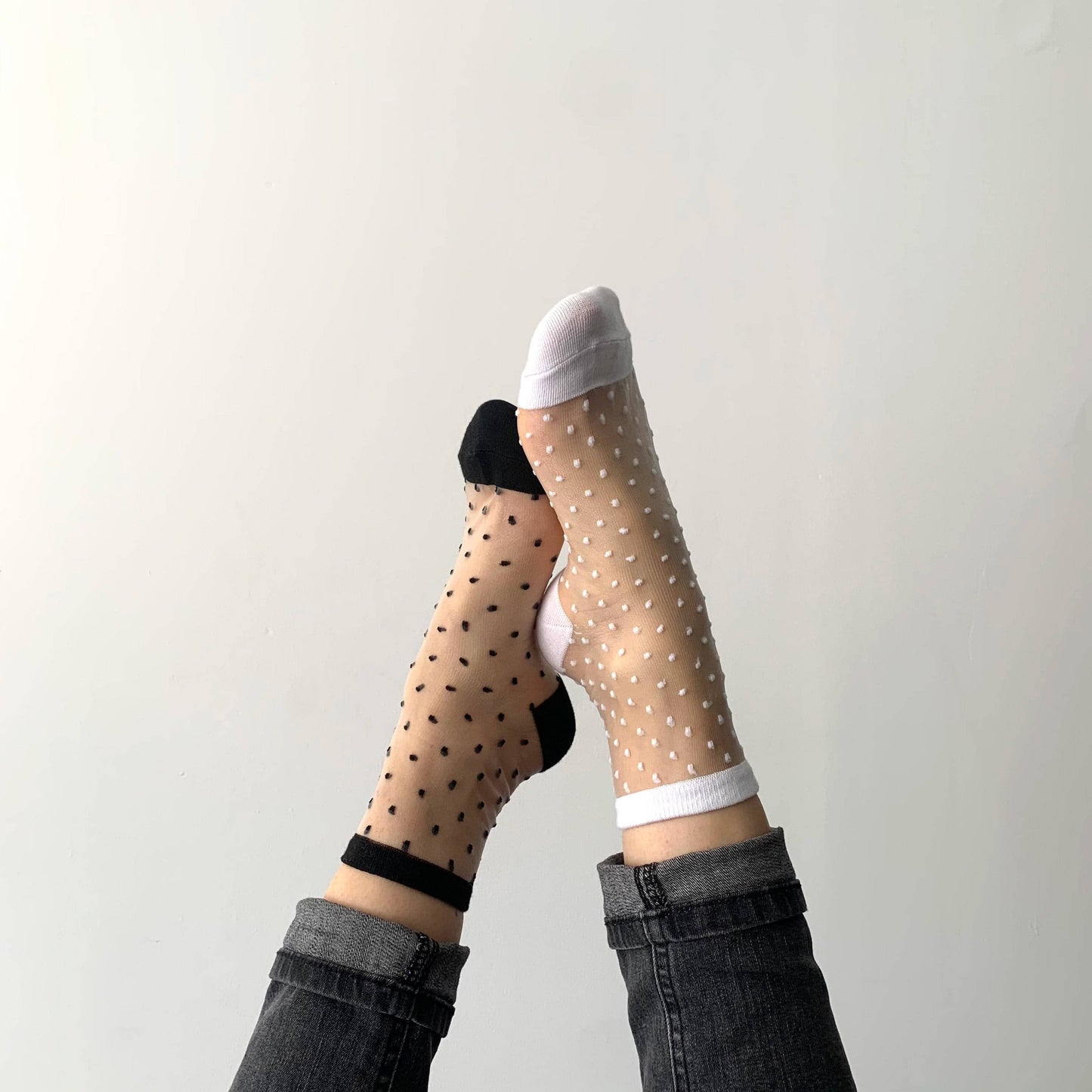 Charlotte - Chaussettes transparentes plumetis
