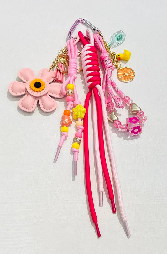 Porte-clés décoratif fleur rose
