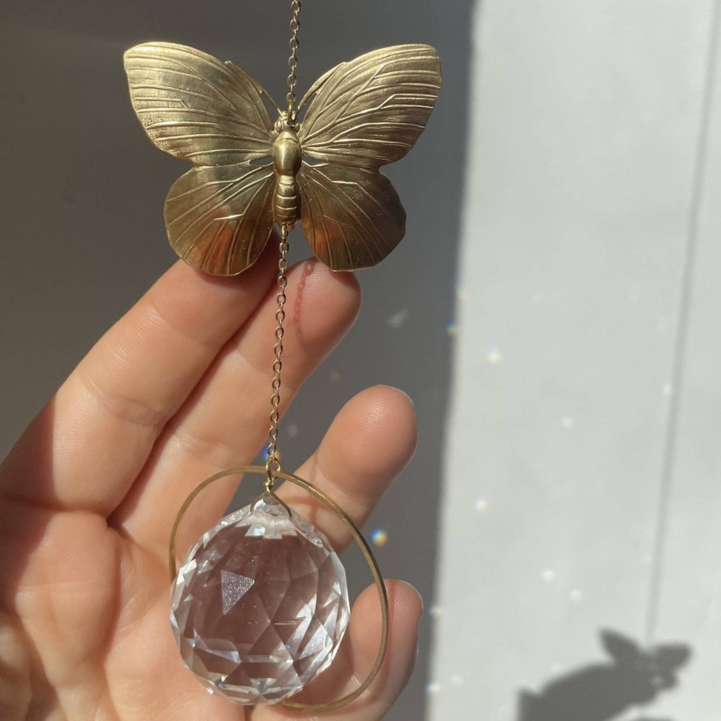 Attrape-soleil papillon en cristal pour fenêtre