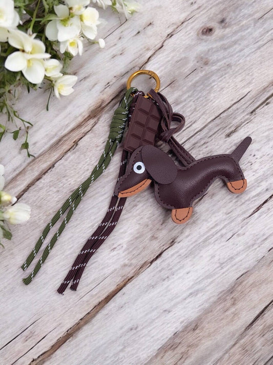 Bijou de sac et porte-clé Chien et chocolat PC12