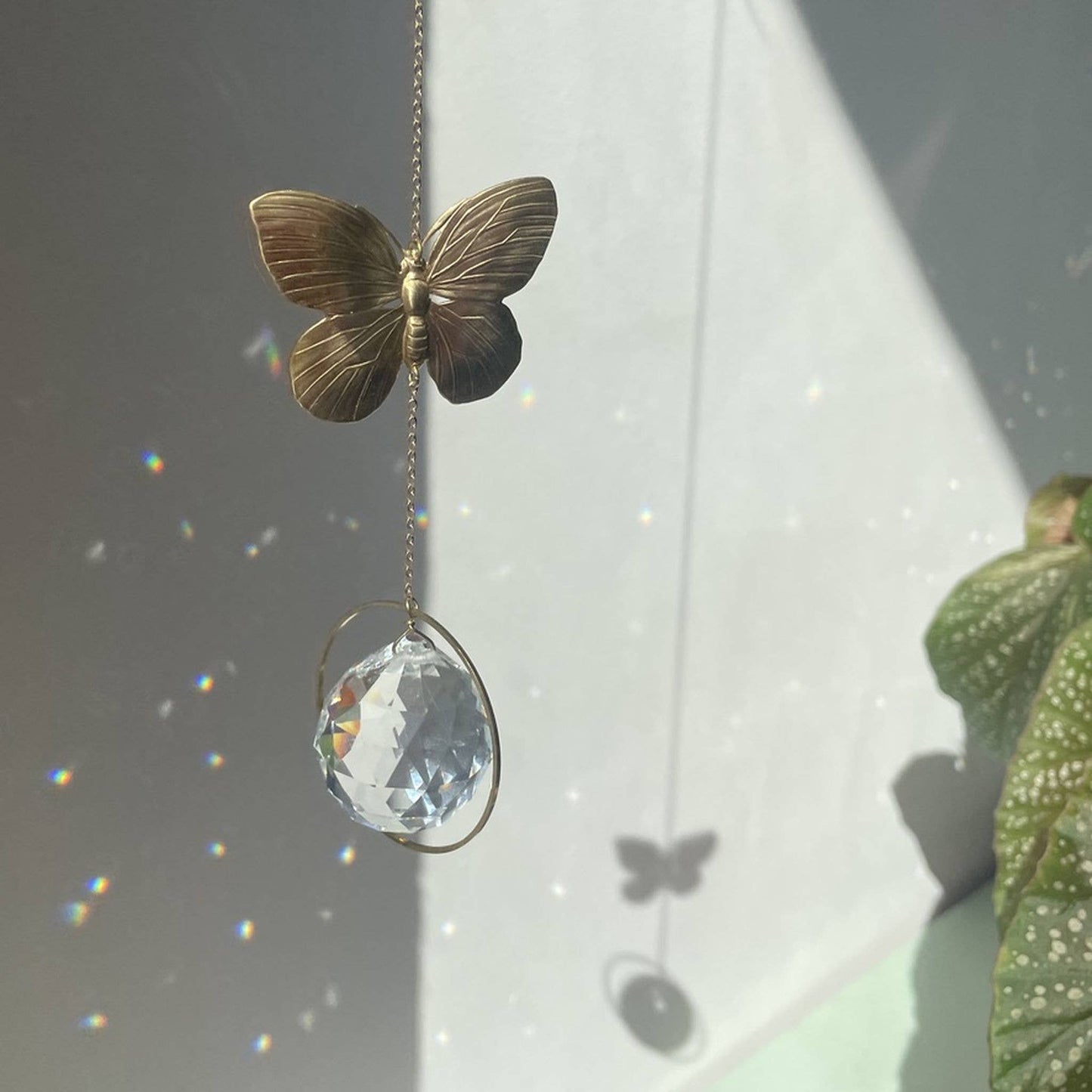 Attrape-soleil papillon en cristal pour fenêtre