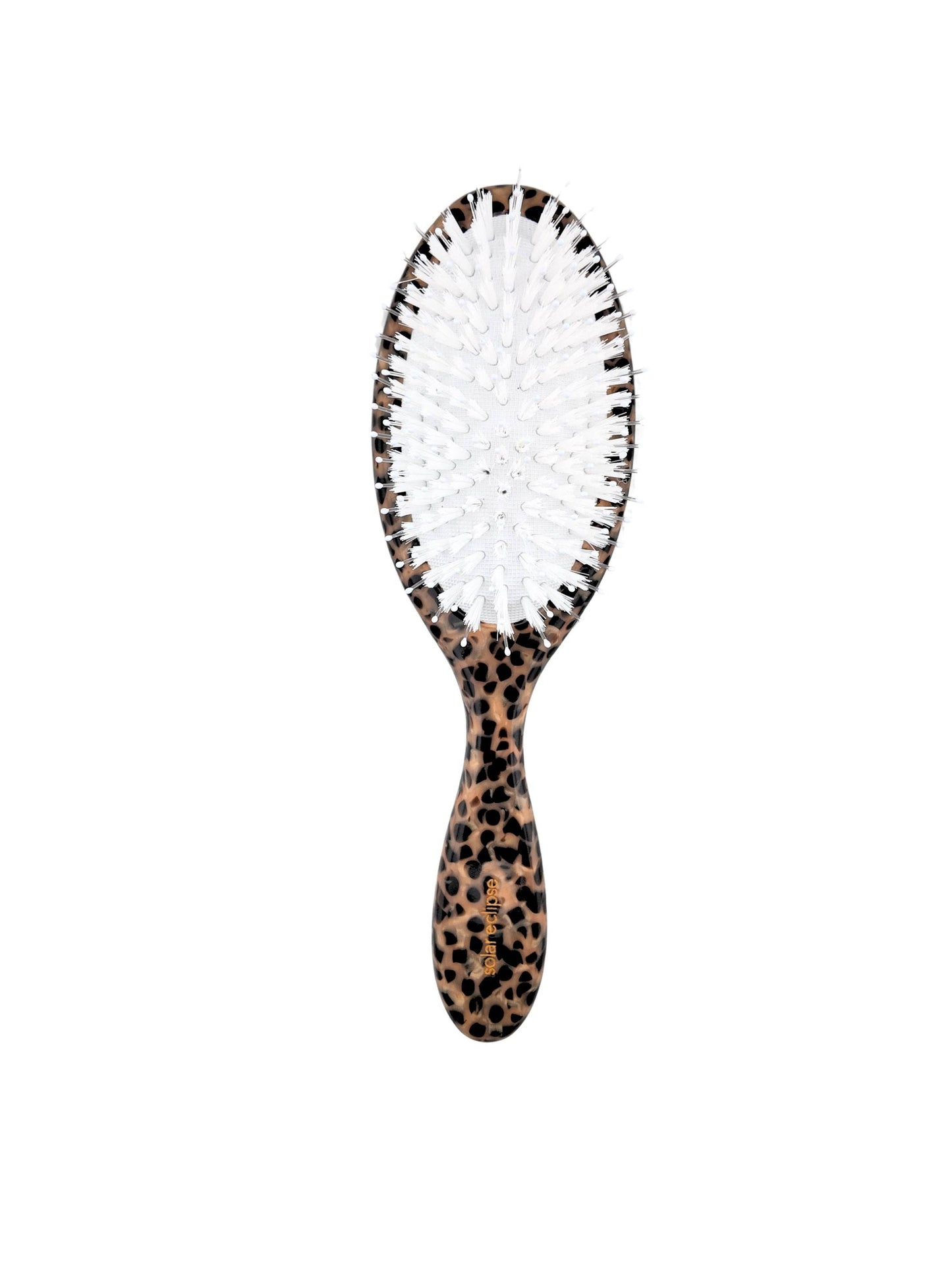 Brosse à cheveux incroyable avec nœud léopard peint à la main