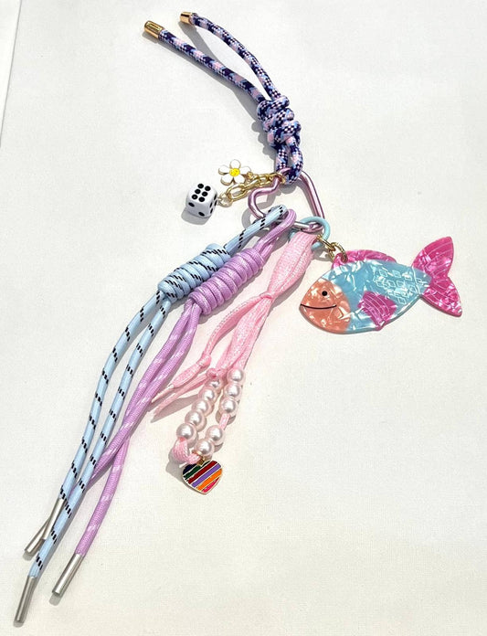 Porte-clés Poisson bleu rose